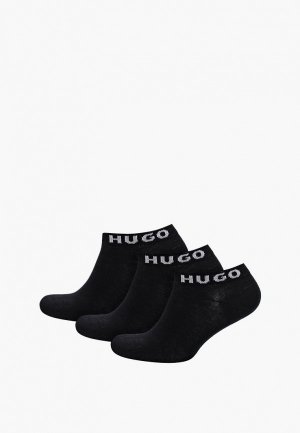 Носки 3 пары Hugo. Цвет: черный