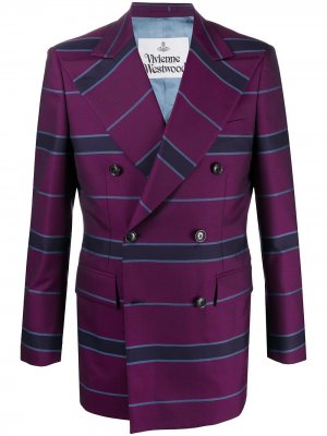 Двубортный пиджак в полоску Vivienne Westwood. Цвет: фиолетовый