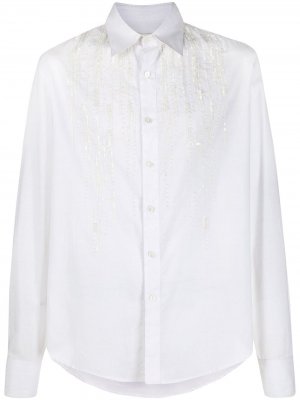Рубашка 1990-х годов с вышивкой пайетками Gianfranco Ferré Pre-Owned. Цвет: белый