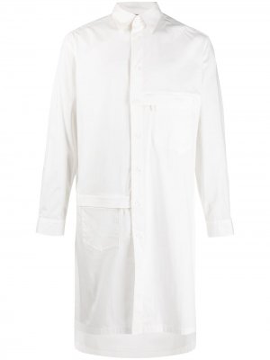 Удлиненная рубашка с карманами на молнии Y-3. Цвет: белый