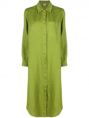 Платье-рубашка с накладным карманом Aspesi. Цвет: зеленый