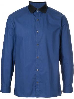 Рубашка с контрастным воротником Cerruti 1881. Цвет: синий