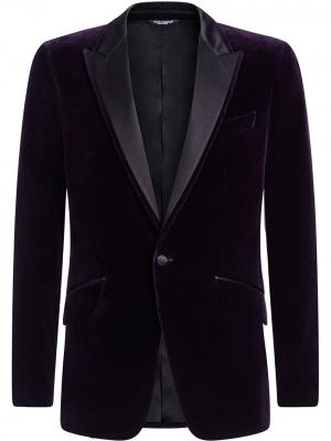 Бархатный пиджак Dolce & Gabbana. Цвет: черный