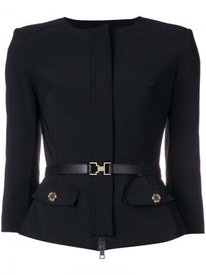 Приталенный пиджак Elisabetta Franchi. Цвет: черный