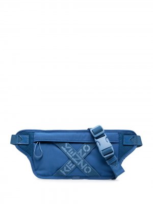 Поясная сумка с логотипом Kenzo. Цвет: синий