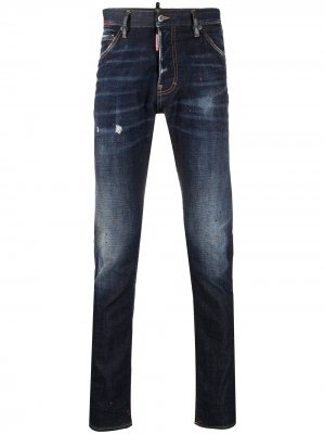 Прямые джинсы с нашивкой-логотипом Dsquared2. Цвет: синий