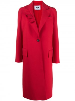 Пальто с оборками MSGM. Цвет: красный