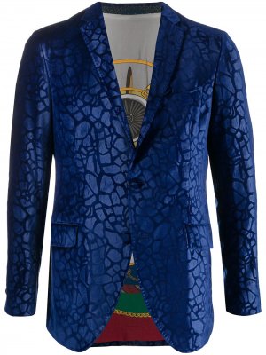 Однобортный пиджак с абстрактным принтом Etro. Цвет: синий
