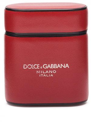Чехол для AirPods с логотипом Dolce & Gabbana. Цвет: красный