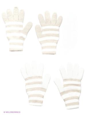 Перчатки, 2 пары FOMAS. Цвет: бежевый, белый