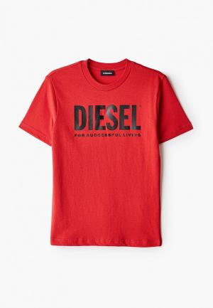 Футболка Diesel. Цвет: красный