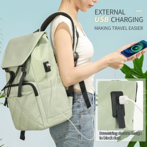 Рюкзак  для отдыха и колледжа девочек женщин, повседневная многофункциональная сумка ноутбука, 15,6 дюймов, дорожная уличная с зарядкой через USB Tigernu