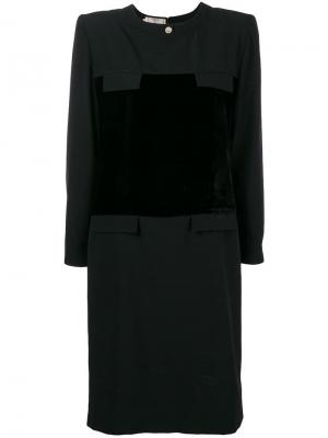 Платье с длинными рукавами Valentino Pre-Owned. Цвет: черный