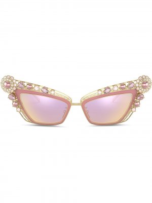 Солнцезащитные очки Christmas в оправе кошачий глаз Dolce & Gabbana Eyewear. Цвет: розовый