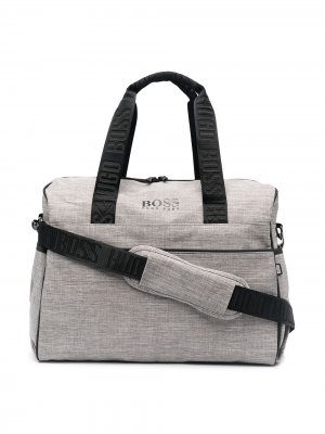 Пеленальная сумка с логотипом BOSS Kidswear. Цвет: серый