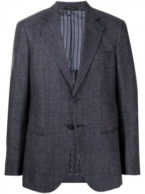 Однобортный пиджак строгого кроя Giorgio Armani. Цвет: синий