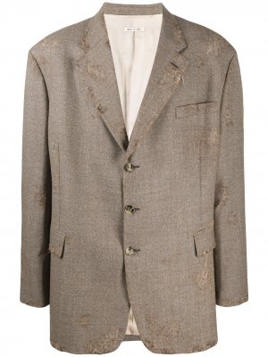 Пиджак оверсайз с эффектом потертости Marni. Цвет: коричневый