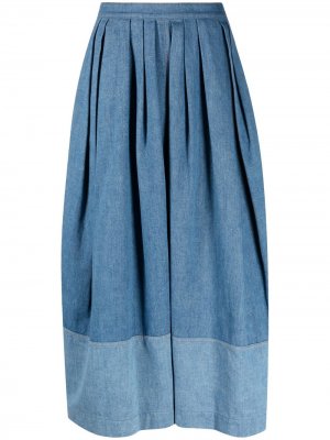 Джинсовая юбка миди со складками Chloé. Цвет: синий