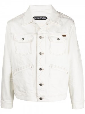Джинсовая куртка-рубашка TOM FORD. Цвет: белый