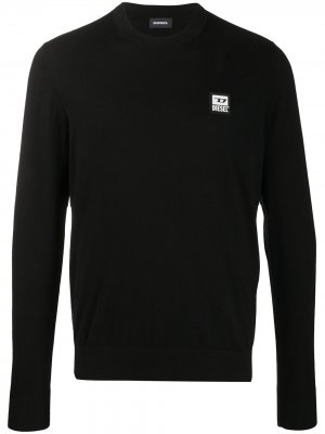 Пуловер с нашивкой-логотипом Diesel. Цвет: черный