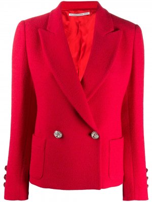 Двубортный костюмный пиджак Alessandra Rich. Цвет: красный