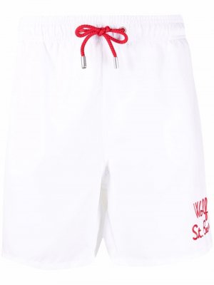 Плавки-шорты Gustavia с вышивкой Mc2 Saint Barth. Цвет: белый