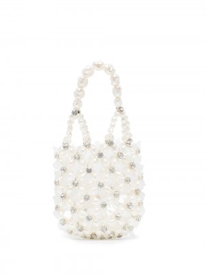 Мини-сумка с кристаллами Simone Rocha. Цвет: белый