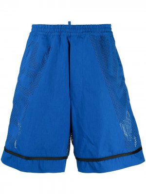 Спортивные шорты с перфорацией Dsquared2. Цвет: синий