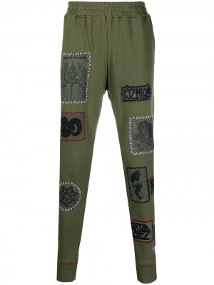 Спортивные брюки с нашивками KTZ. Цвет: зеленый