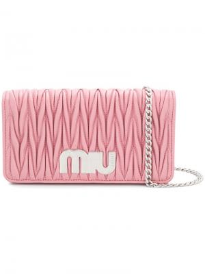 Délice Miu logo bag. Цвет: розовый
