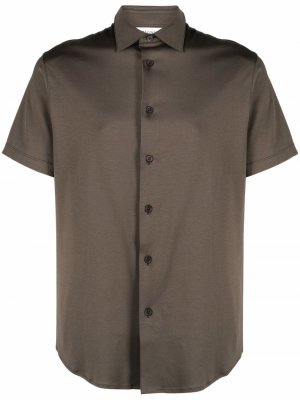 Однотонная рубашка с короткими рукавами Z Zegna. Цвет: зеленый