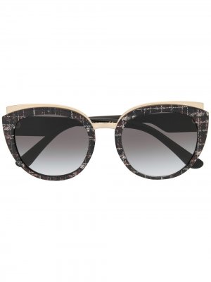 Солнцезащитные очки в круглой оправе Dolce & Gabbana Eyewear. Цвет: черный