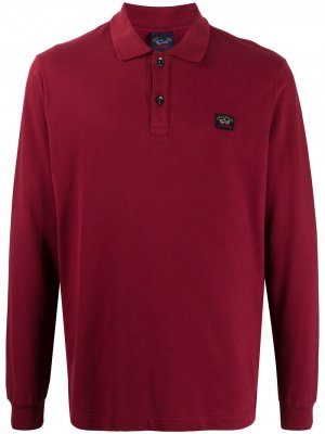 Рубашка поло с длинными рукавами и нашивкой-логотипом Paul & Shark. Цвет: красный