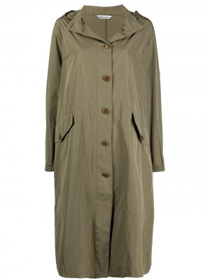 Однобортное пальто с капюшоном Barbour. Цвет: зеленый