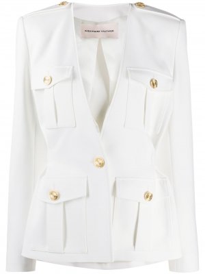 Приталенный пиджак с карманами Alexandre Vauthier. Цвет: белый