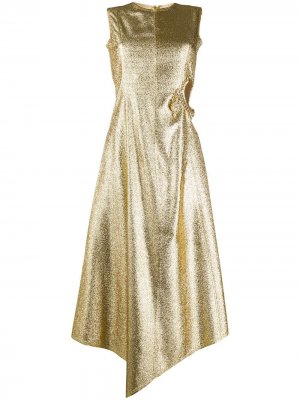 Платье из ткани ламе JW Anderson. Цвет: золотистый