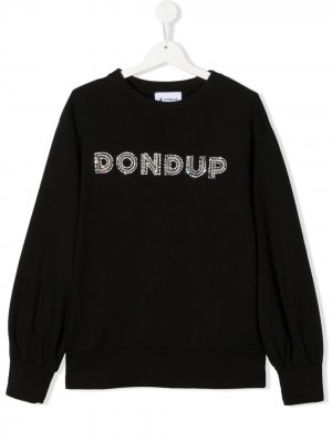 Толстовка с декорированным логотипом Dondup Kids. Цвет: черный