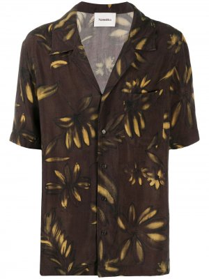 Рубашка Venci с абстрактным принтом Nanushka. Цвет: коричневый