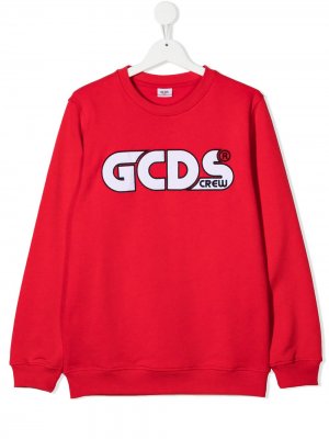 Толстовка с вышитым логотипом Gcds Kids. Цвет: красный