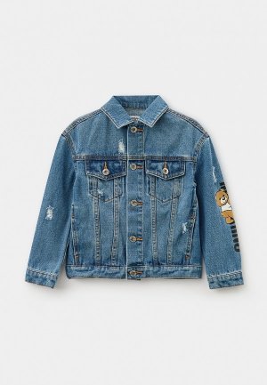 Куртка джинсовая Moschino Kid. Цвет: синий