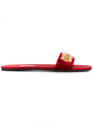 Декорированные сандалии Prada. Цвет: красный