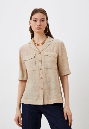Рубашка Marks & Spencer. Цвет: бежевый
