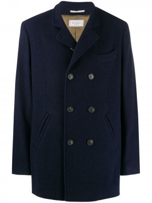Кашемировое пальто Brunello Cucinelli. Цвет: синий
