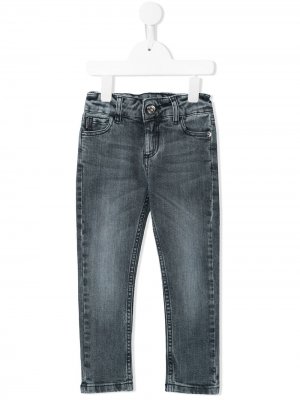Прямые джинсы средней посадки Moschino Kids. Цвет: синий