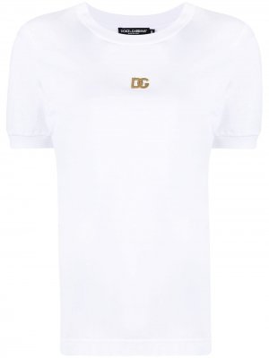 Футболка с логотипом Dolce & Gabbana. Цвет: белый