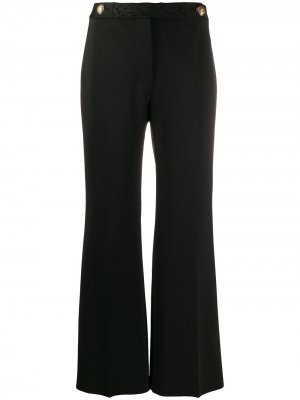 Расклешенные брюки с плетеной отделкой Givenchy. Цвет: черный