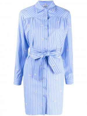 Полосатое платье-рубашка с пайетками LIU JO. Цвет: синий