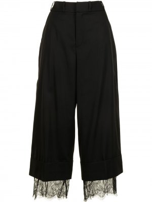 Укороченные брюки с кружевными вставками Goen.J. Цвет: черный