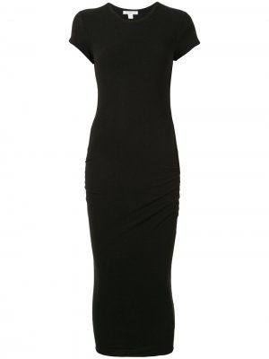 Платье-футболка с круглым вырезом James Perse. Цвет: черный