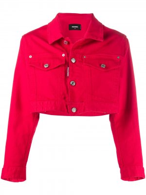 Укороченная джинсовая куртка Icon Dsquared2. Цвет: красный